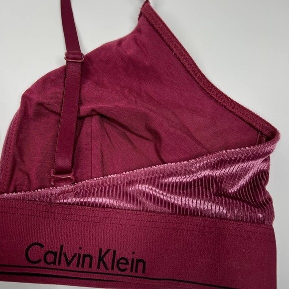Calvin Klein bra women unlined sans double burgundy bra triangle size XL chic - Picture 3 of 13